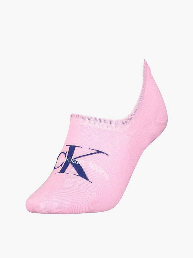 Calvin Klein USA Logo Invisible Womens Socks Pink 3475916-RD